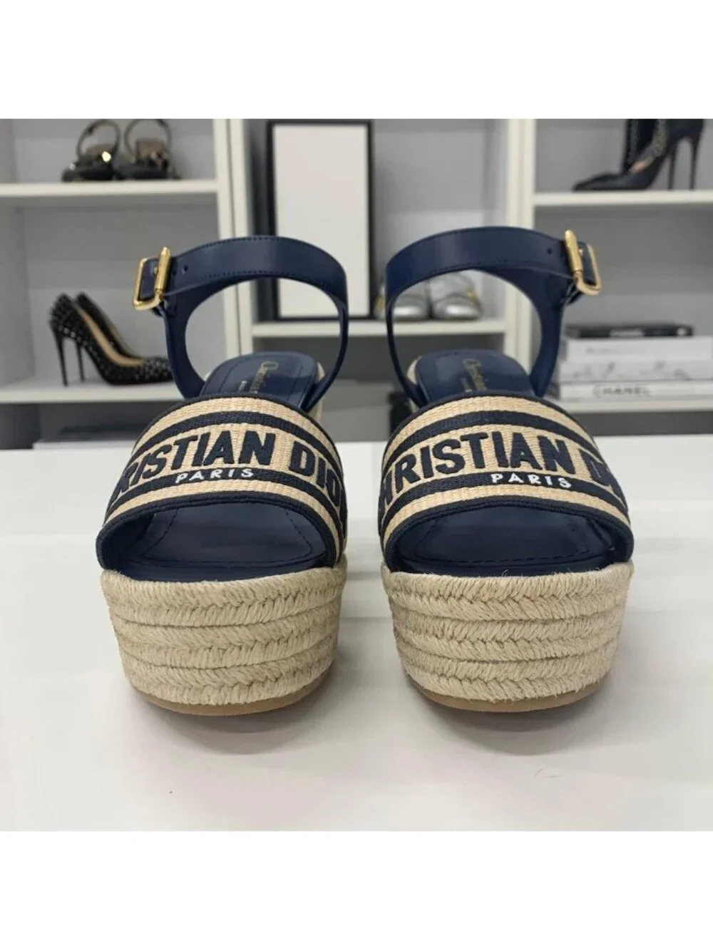 Dior Dway Embroidered Logo Sandals - Picture 4 of 10